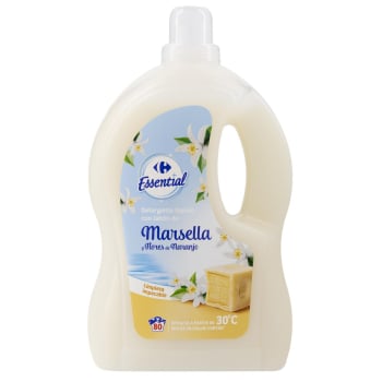 Detergente líquido Marsella y flores de naranjo Essential Carrefour 80 lavados.