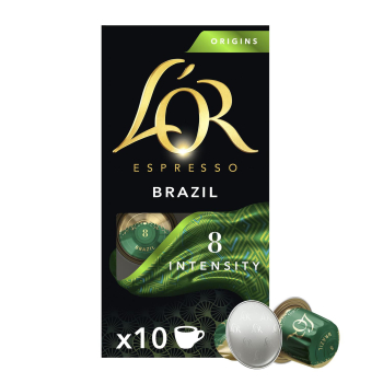 Café cápuslas espresso Brasil compatible con Nespresso 10 ud.