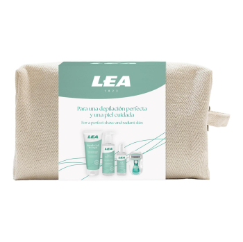 Neceser depilación Lea: gel 3en1 250 ml, gel Post-depilación 100 ml, gel exfoliante pre-depilación, 200 ml y maquinilla 1 ud.
