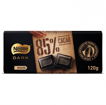 Chocolate negro 85% cacao Nestlé sin gluten 120 g.