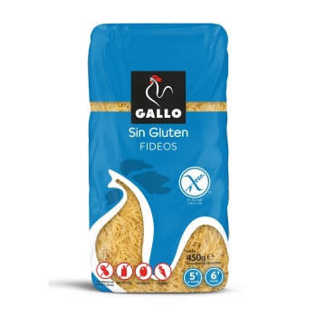 Fideos Gallo sin gluten y sin lactosa 450 g.