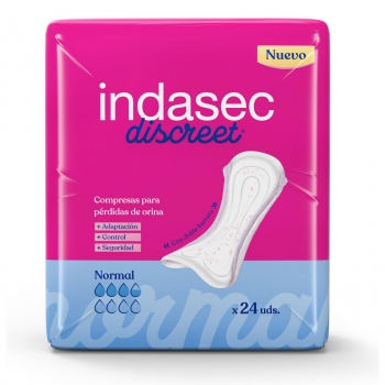 Compresas incontinencia normal Indasec 24 ud.