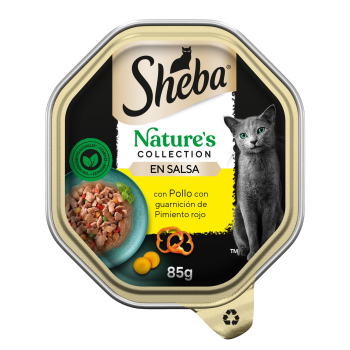 Comida húmeda en salsa de pollo con pimientos Nature´s Collection Sheba 85 g.