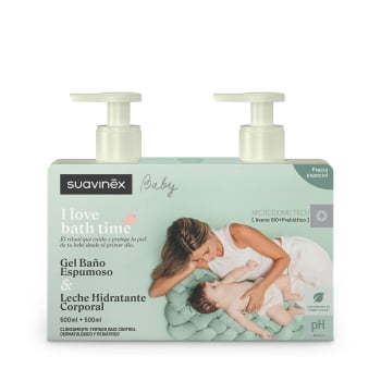 Pack Suavinex Baby I Love: loción hidratante corporal 500 ml y gel de ducha espumoso 500 ml