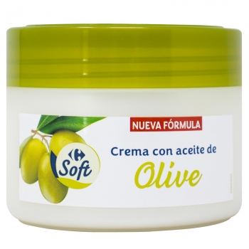 Crema corporal con aceite de oliva Carrefour Soft 250 ml.
