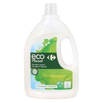 Detergente liquido con jabón vegetal eco planet Carrefour 33 lavados 