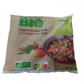 Mix de verduras para wok ecológicas Carrefour Bio 600 g.