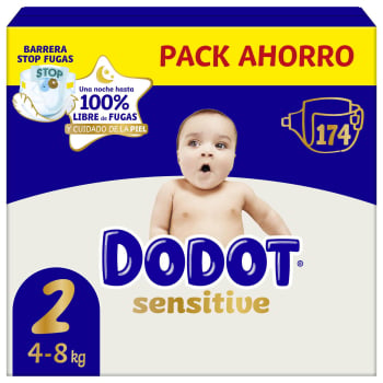 Pañales Dodot Sensitive T2 (4-8 kg) 174 ud.