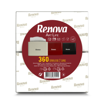 Servilletas Zig Zag de 2 capas 320 uds RENOVA Art Life