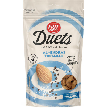 Almendras tostadas a la sal y pimienta Frit Ravich sin gluten doy pack 105 g.