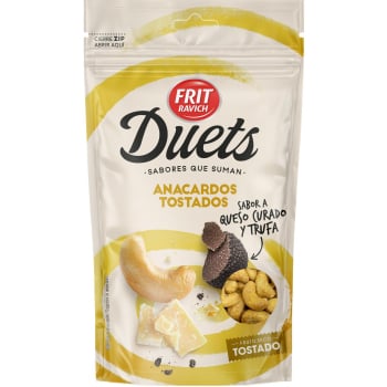 Anacardos tostados sabor queso curado y trufa Duets Frit Ravitch sin gluten doy pack 100 g.