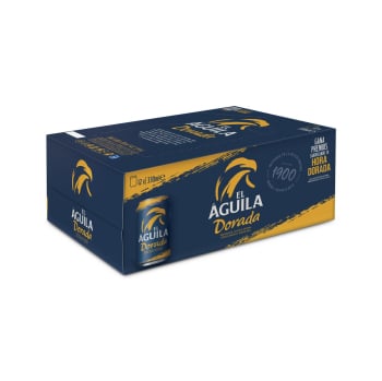 Cerveza El Aguida Dorada pack 12 latas 33 cl.