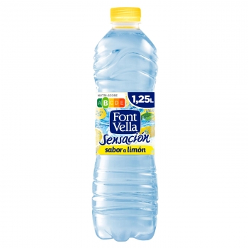 Agua mineral Font Vella Sensación con zumo de limón 1,25 l.
