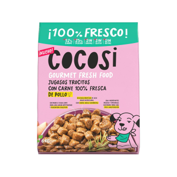 Comida semihúmeda de pollo para perros Cocosi 6 kg.