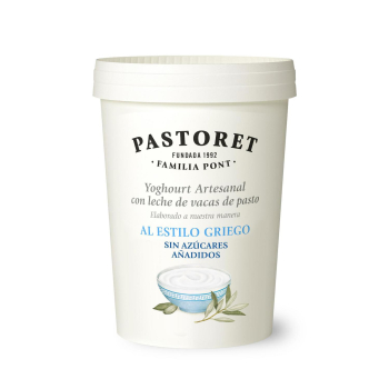 Yoghourt al estilo griego Pastoret sin gluten y sin azúcar añadido 500 g.