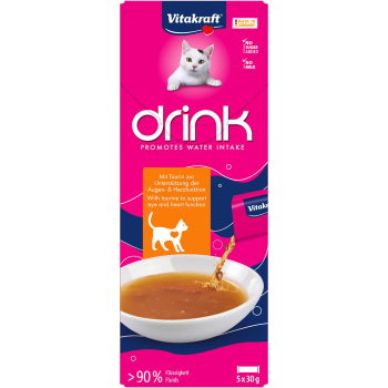 Bebida de pollo y taurina para gato Vitafraft 5x30 g.