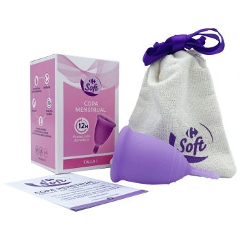 Copa menstrual talla 1 protección duradera Carrefour Soft 1 ud.