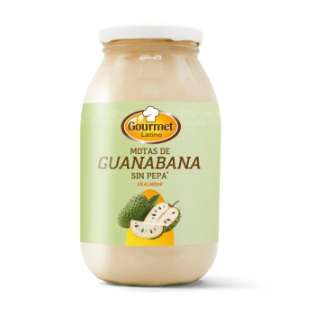 Moptas de guanabana sin pepitas en almibar Glatino 780 g.
