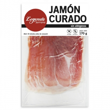 Jamón curado en lonchas Leyenda Serrana sin gluten y sin lactosa 170 g