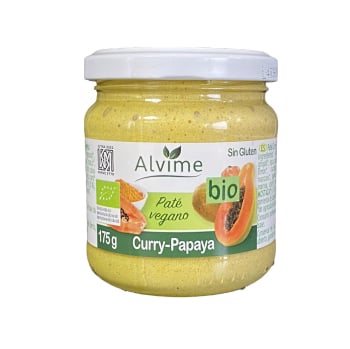 Paté vegano de curry y papaya ecológico Alvime 175 g.