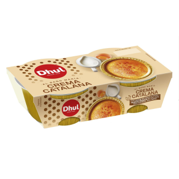 Crema catalana al baño María Dhul sin gluten pack de 2 unidades de 100 g. 2 x 100 g