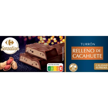 Turrón de crema de cacahuete Carrefour Sensation sin gluten 150 g.