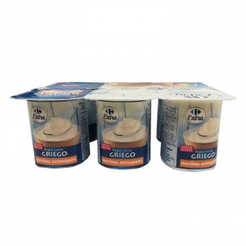 Yogur griego natural azucarado Carrefour Extra pack de 6 unidades de 125 g.