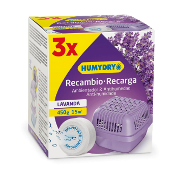 Ambientador & Antihumedad lavanda recambio Humydry 3 ud.