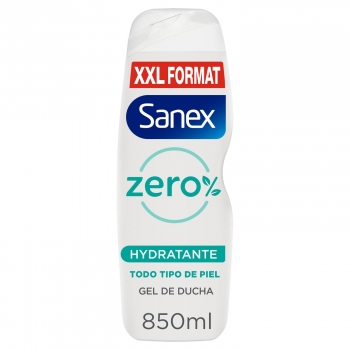Gel de ducha hidratante para piel normal Zero% Sanex 850 ml.