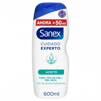 Gel de ducha dermo aceite para piel normal-seca BiomeProtect Sanex 550 ml.