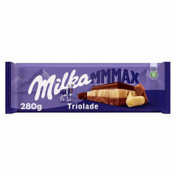 Chocolate con leche  triolade Milka 280 g.