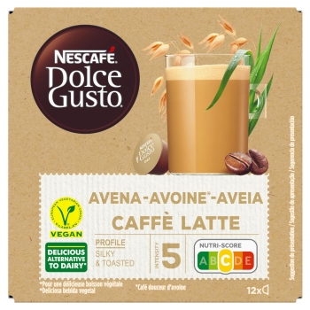 Café latte avena en cápsulas Nescafé Dolce Gusto 12 ud.