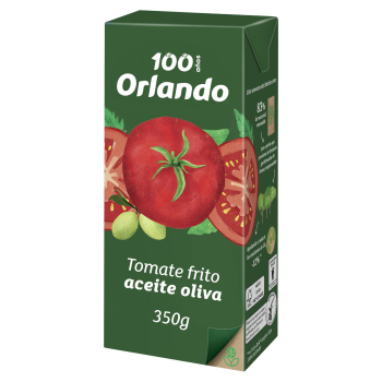 Tomate frito con aceite de oliva virgen extra Orlando sin gluten tarro 350 g.