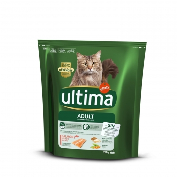 Pienso de salmón y arroz para gato fácil digestión Ultima Cat 750 g.