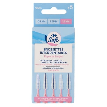 Cepillo interdental 1,8 MM Soft Carrefour 5 ud.