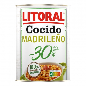 Cocido madrileño -30% sal y grasas Litoral sin gluten 425 g.