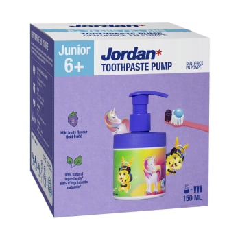Dentífrico Junior desde 6 años en dispensador Jordan 150 ml.