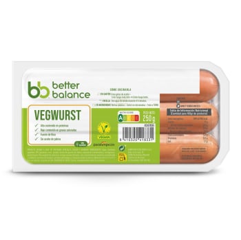 Salchicha jumbo vegana Better Balance sin glluten 250 g.