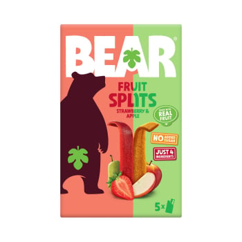 Tiras de fresa y manzana Bear pack de 5 unidades de 20 g. 5 x 20 g