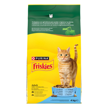 Pienso de salmón y verduras para gato adulto Purina Friskies 4 kg