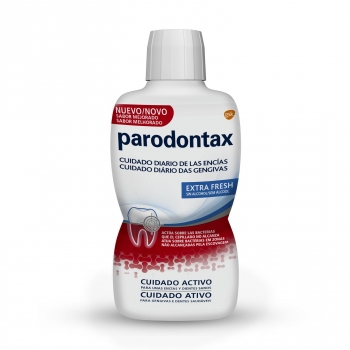 Enjuague bucal diario para el cuidado de encías Extra Fresh Parodontax 500 ml.