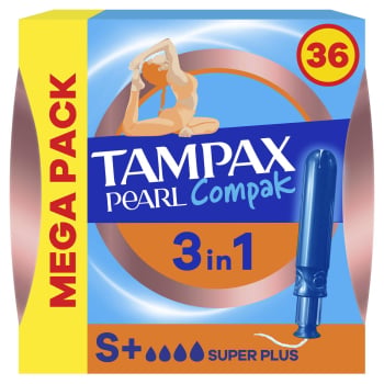 Tampones super plus Compak Pearl Tampax 36 ud.