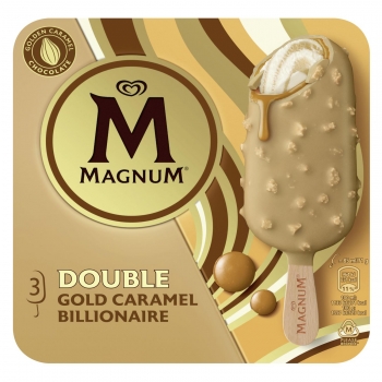 Bombón helado Gold Caramel Billionaire Double Magnum 3 ud.