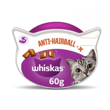 Snacks anti-hairball para gatos Whiskas 50 g.