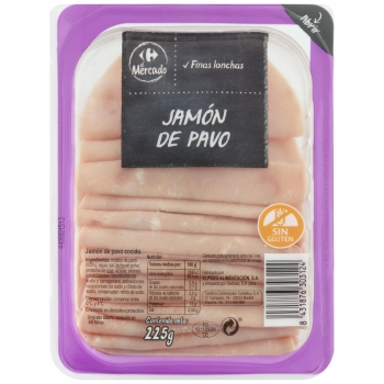 Jamón de Pavo Cocido en finas lonchas Carrefour El Mercado 225 g