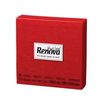 Set de Servilletas  2 capas de Celulosa RENOVA Cocktail 30pz - Rojo