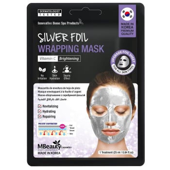 Mascarilla facial coreana silver foil MBeauty 1 ud.