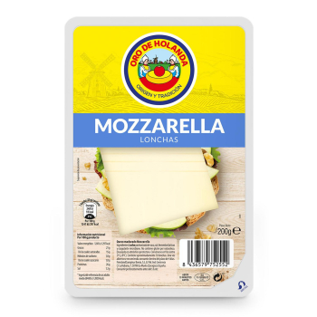 Queso madurado mozarella en lonchas Oro de Holanda 200 g.