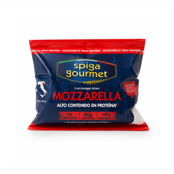 Mozzarella con alto contenido en proteína Spiga Gourmet sin lactosa 100 g.