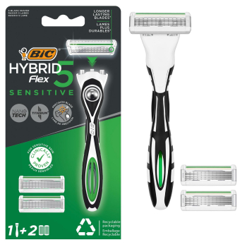 Maquinilla Hybrid 5 Flex Sensitive Bic + Recambio 2 ud.